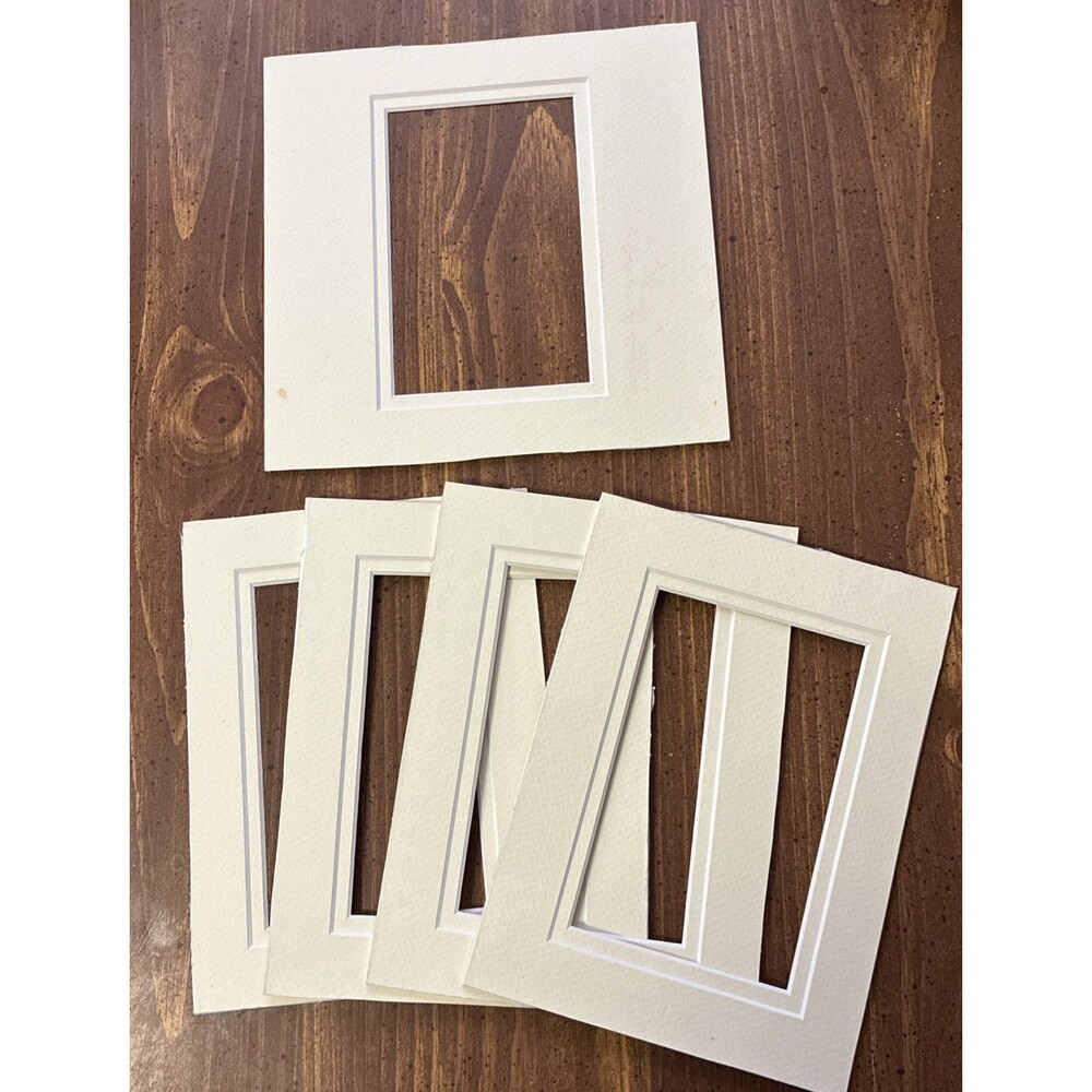 4 Ivory Picture Frame Mats 8x6 Outer 4x6 Inner 1 8x8 Outer 4x6 Inner Dbl Bevel